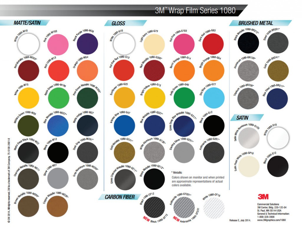 Vinyl Wrap Colors Digital Print Media